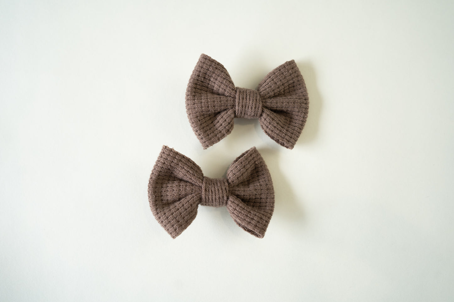Waffle Bow Clip | Mocha