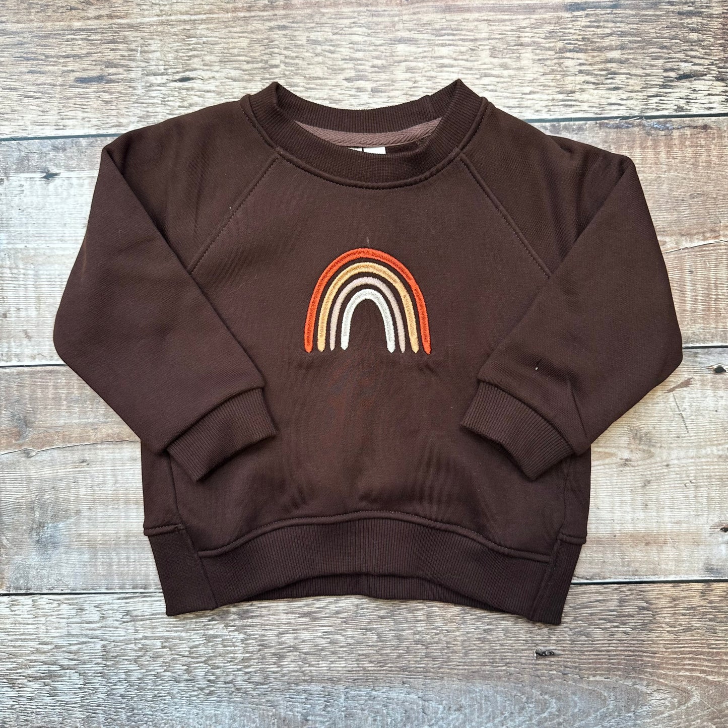 Brown Rainbow | Embroidered Relaxed Sweatshirt