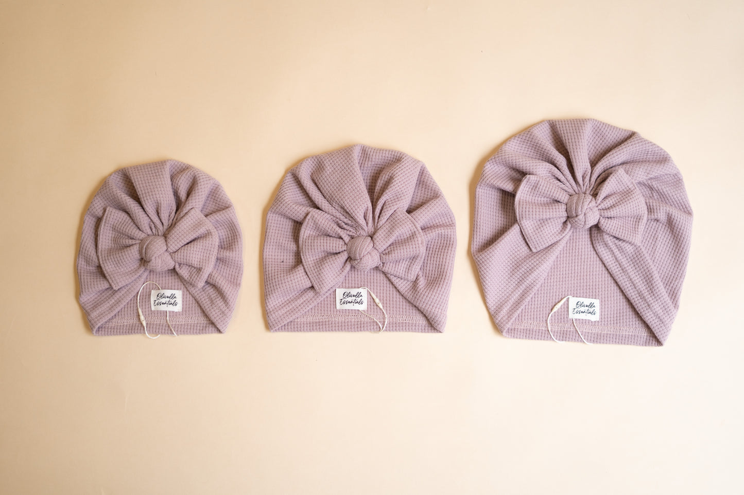 Waffle Knit Bow Turban - Parma Violet