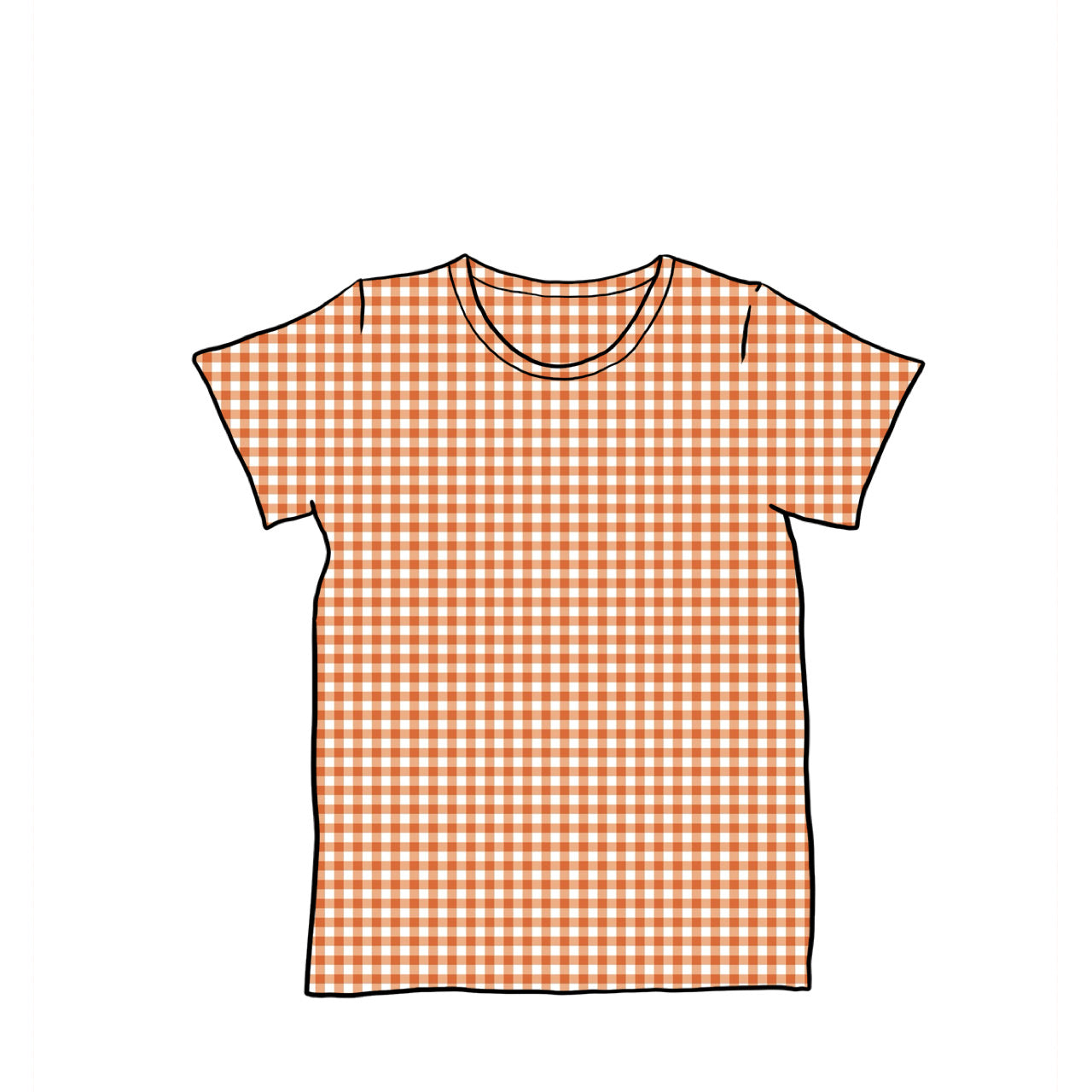 Baggy Tees | Long + Short Sleeve | Orange Gingham