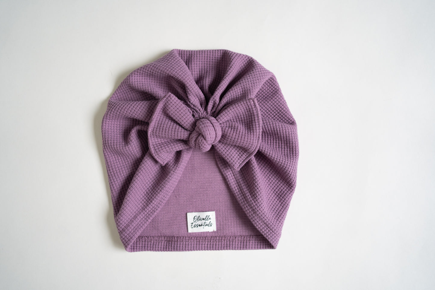 Waffle Knit Bow Turban - Plum