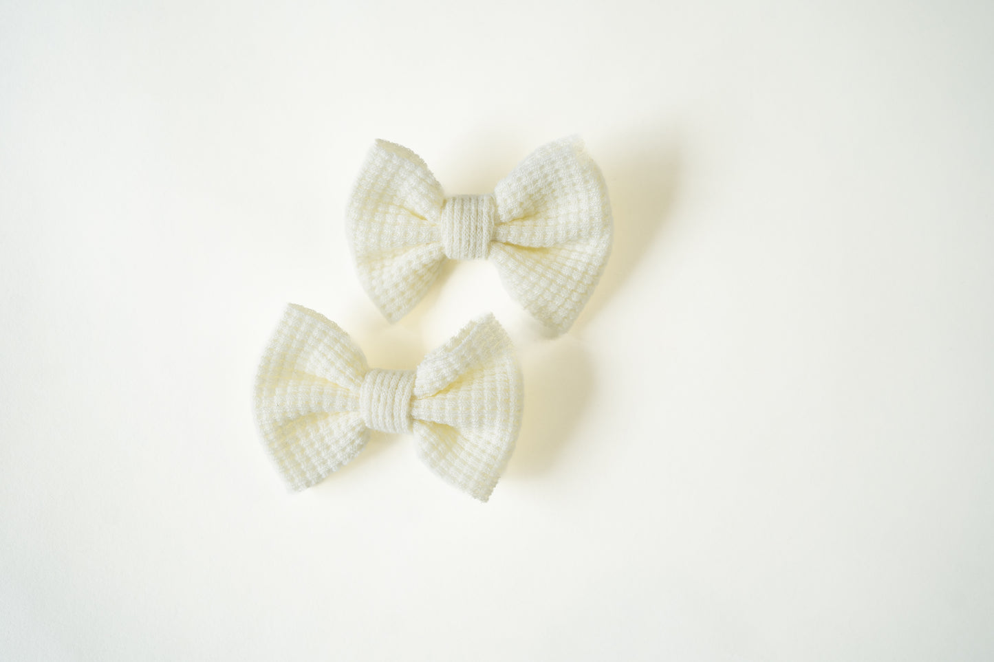 Waffle Bow Clip | Ivory