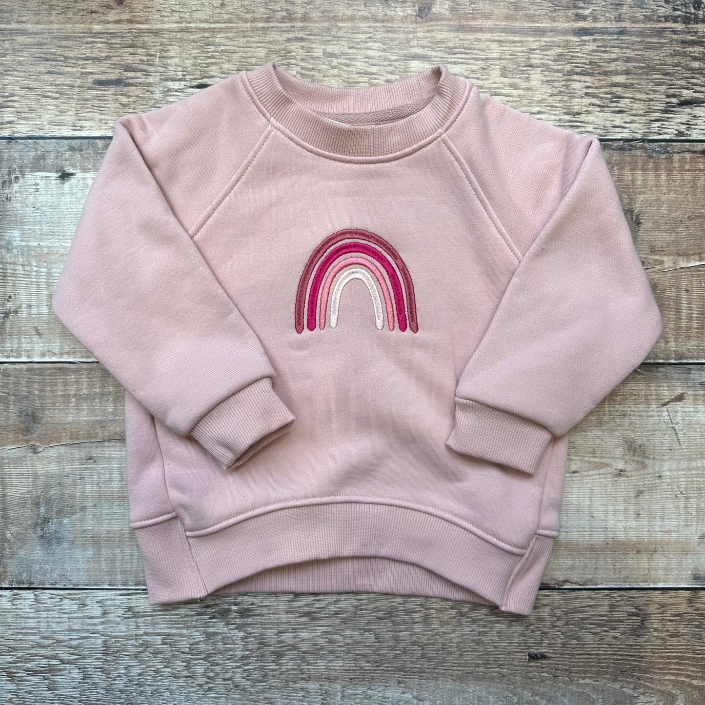 Pink Rainbow | Embroidered Relaxed Sweatshirt