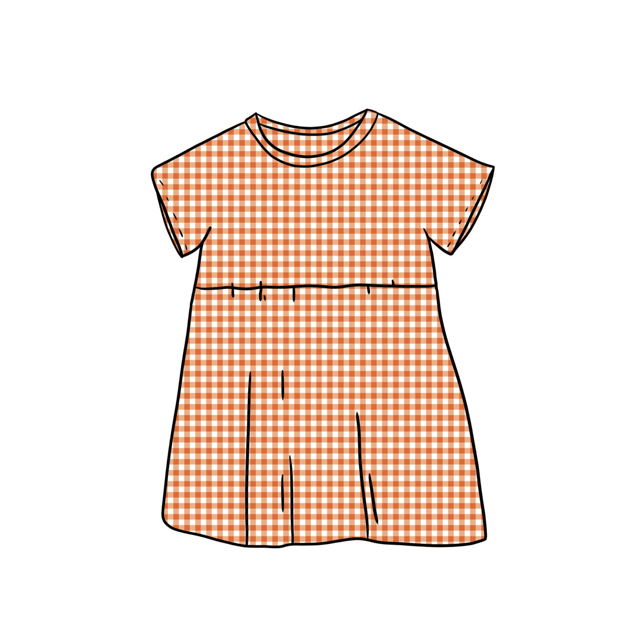 Tunic Dress | Orange Gingham