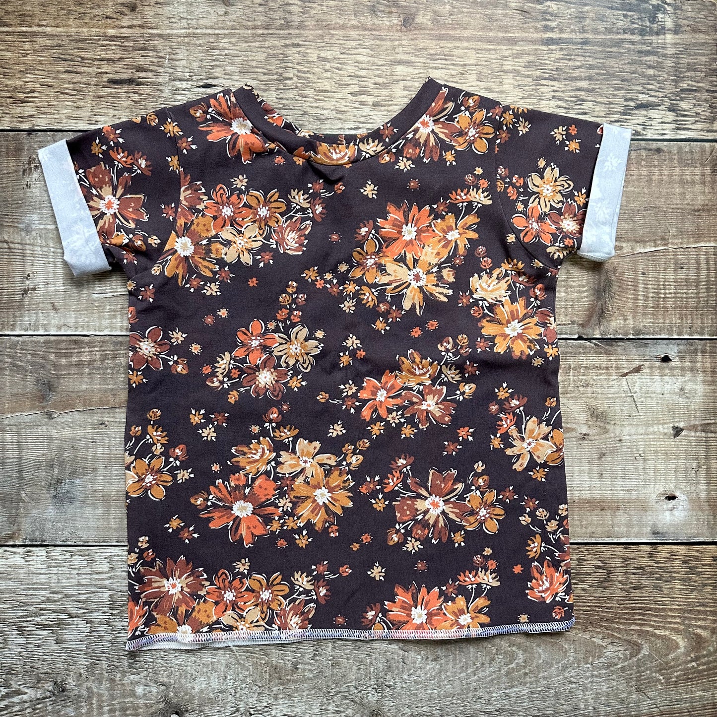 Baggy Tee | Brown Floral