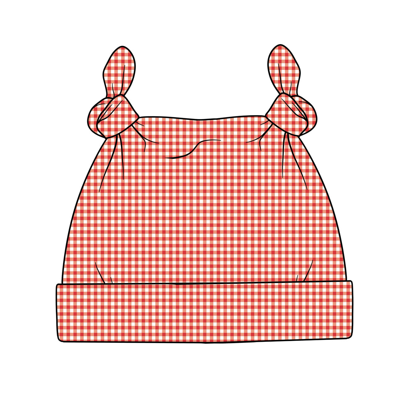 Double Knot Hat | Red Gingham