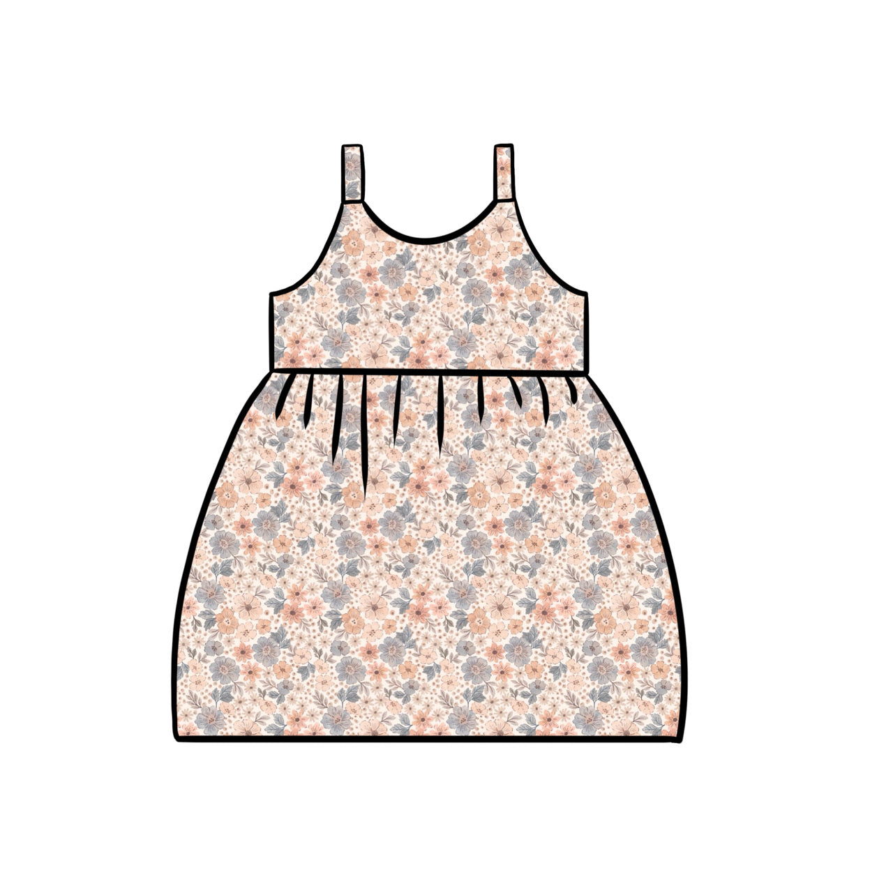 Junior Gathered Dress | Blush Blooms