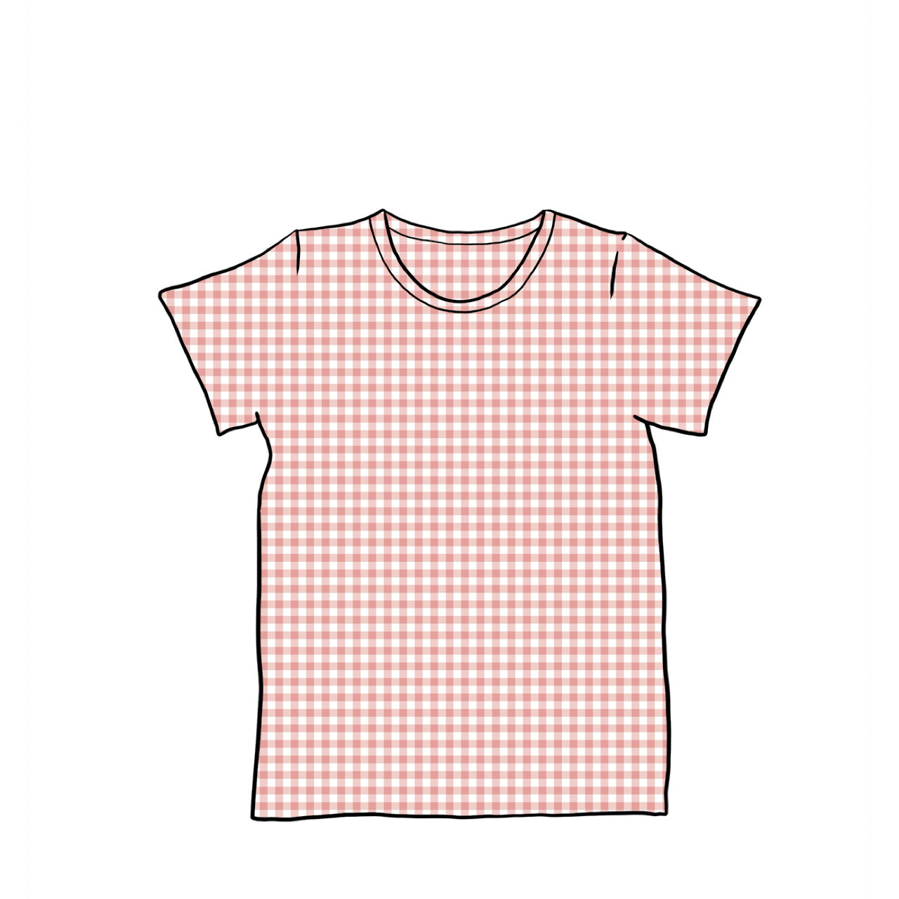 Baggy Tees | Long + Short Sleeve | Pink Gingham