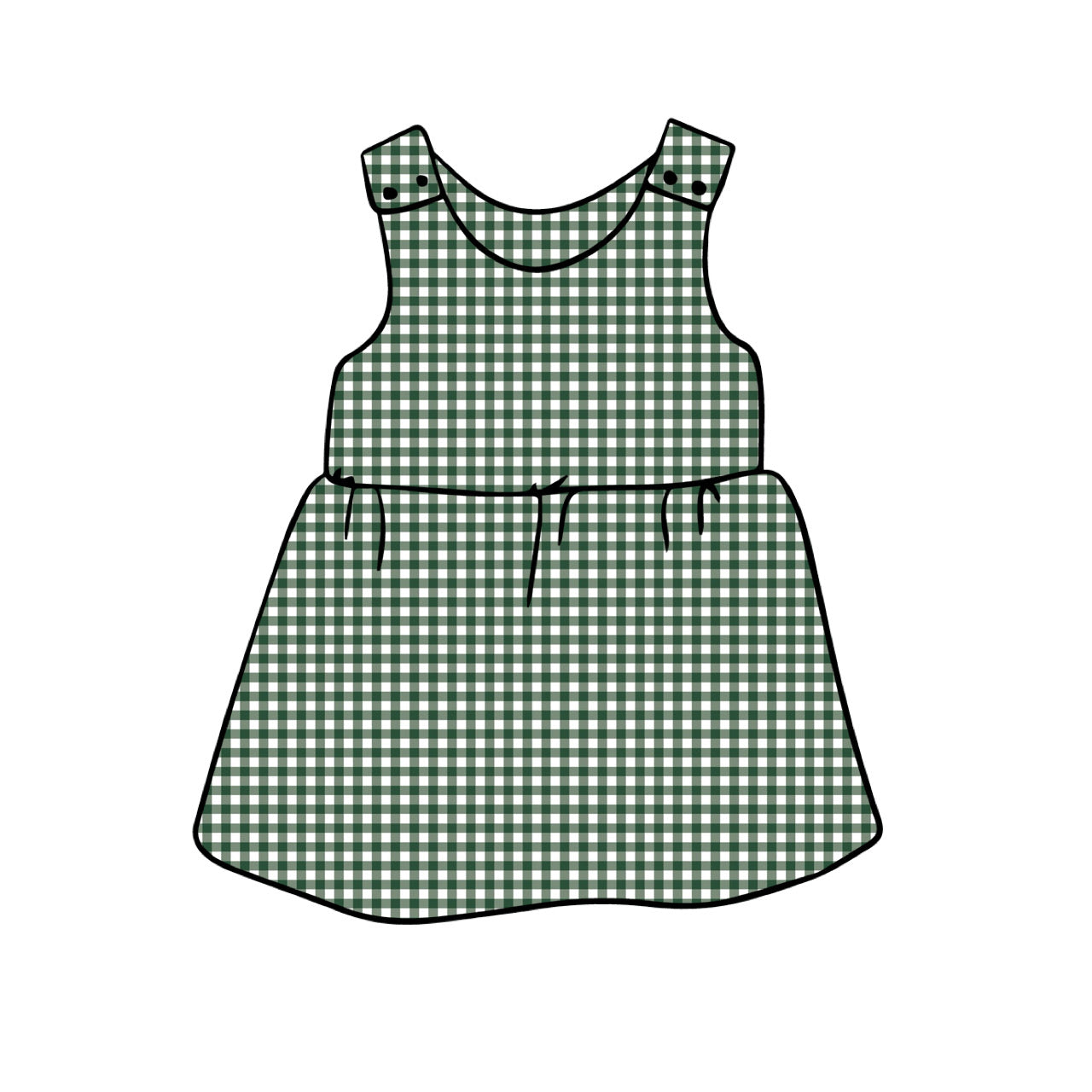Pinny Dress | Green Gingham