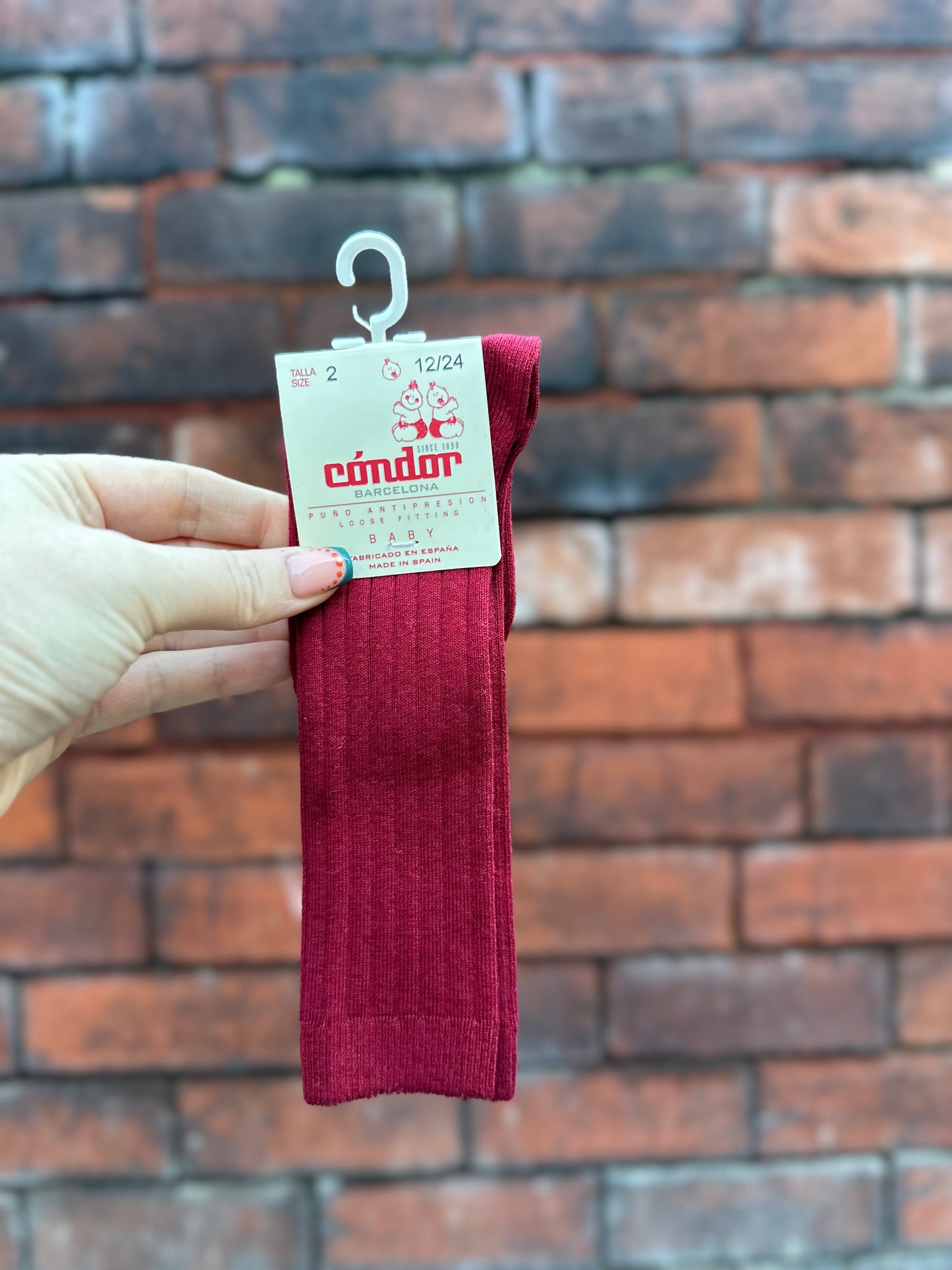 Condor Ribbed Knee Socks - Burgundy