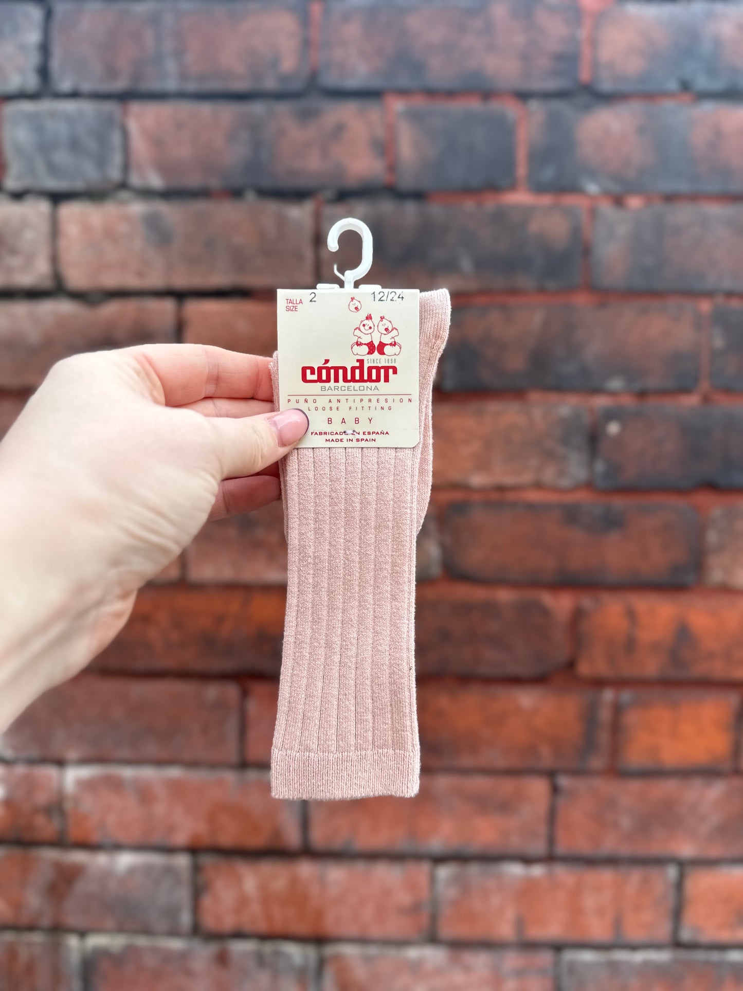 Condor Ribbed Knee Socks - Old Rose