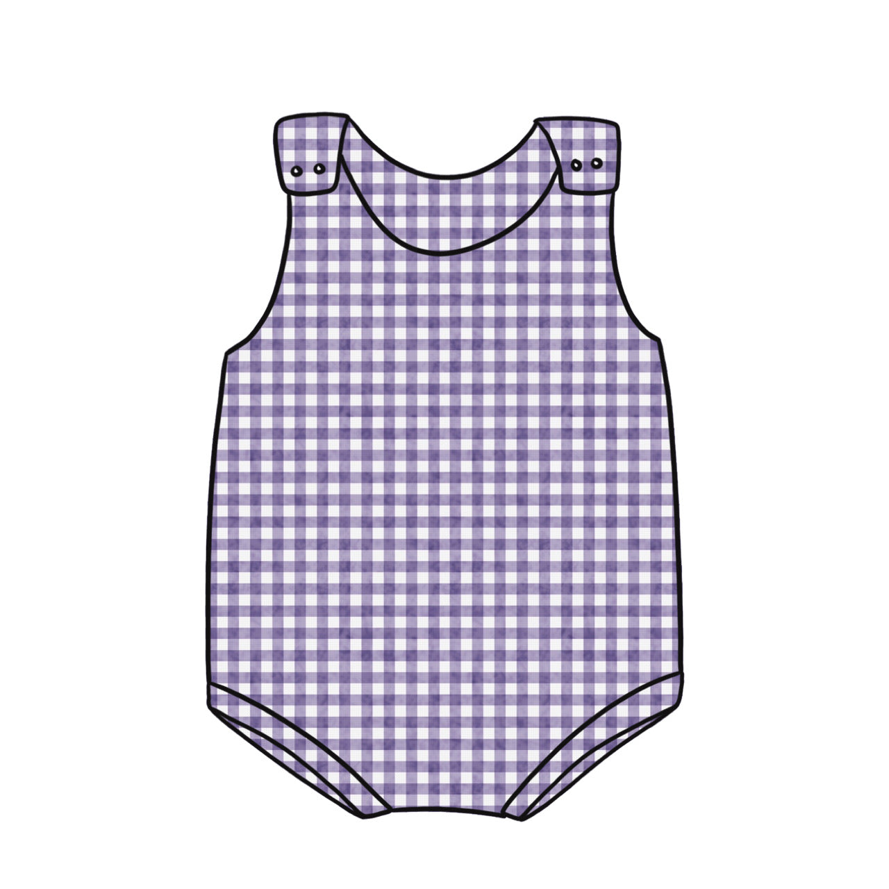 Bummie Romper | Purple Gingham