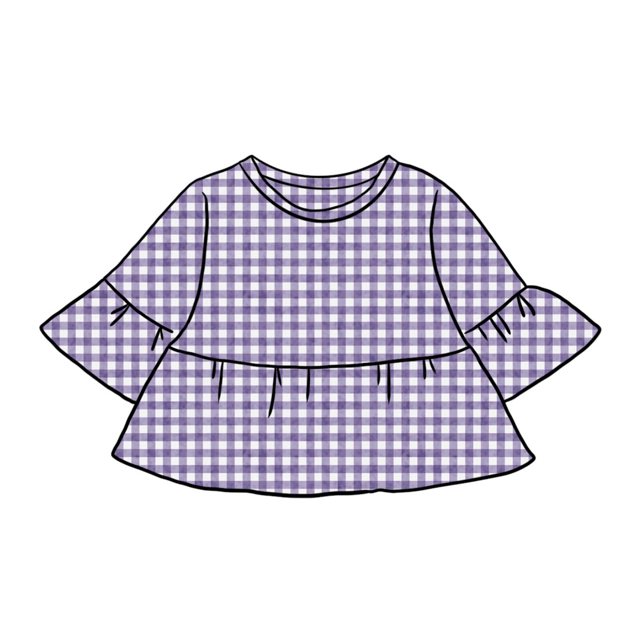 Peplum Tops | Purple Gingham