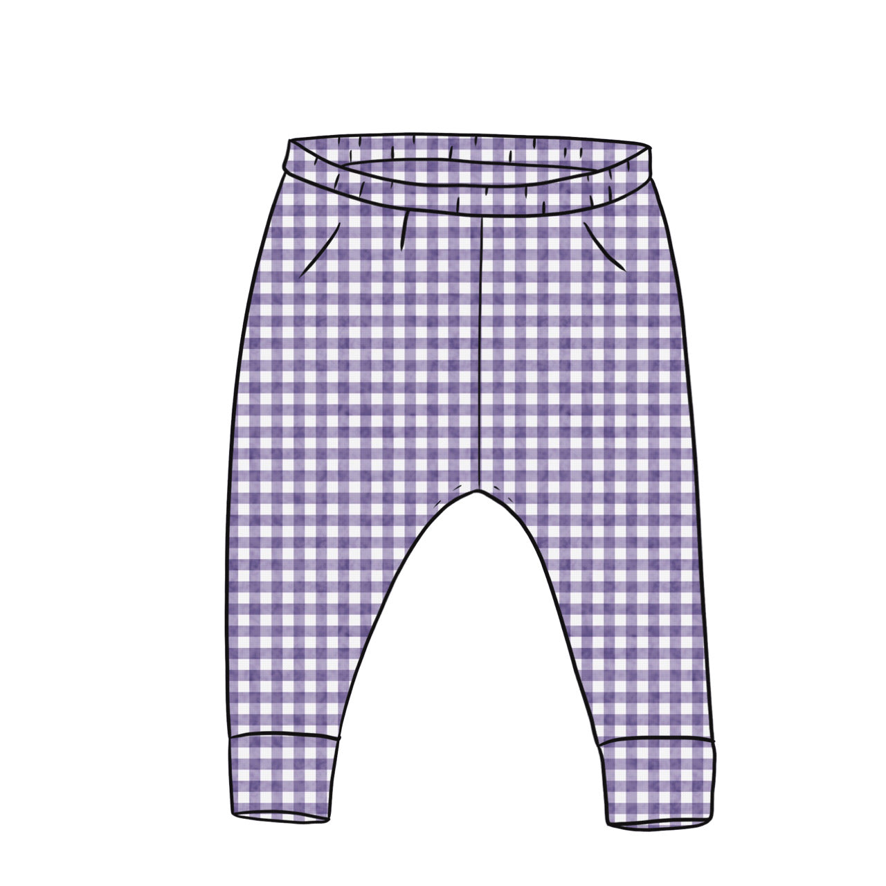 Leggings | Purple Gingham