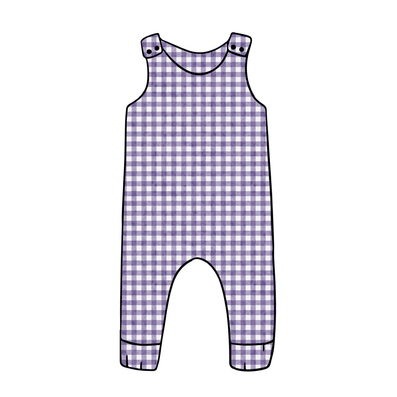 Harem Romper | Purple Gingham