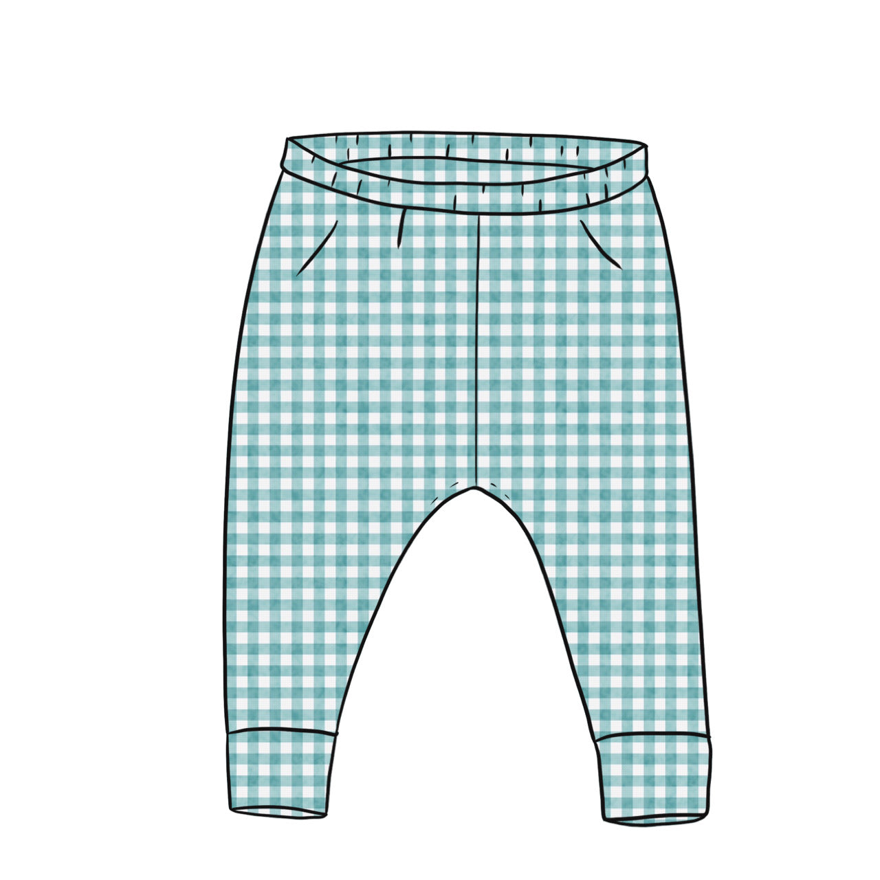 Leggings | Aqua Gingham