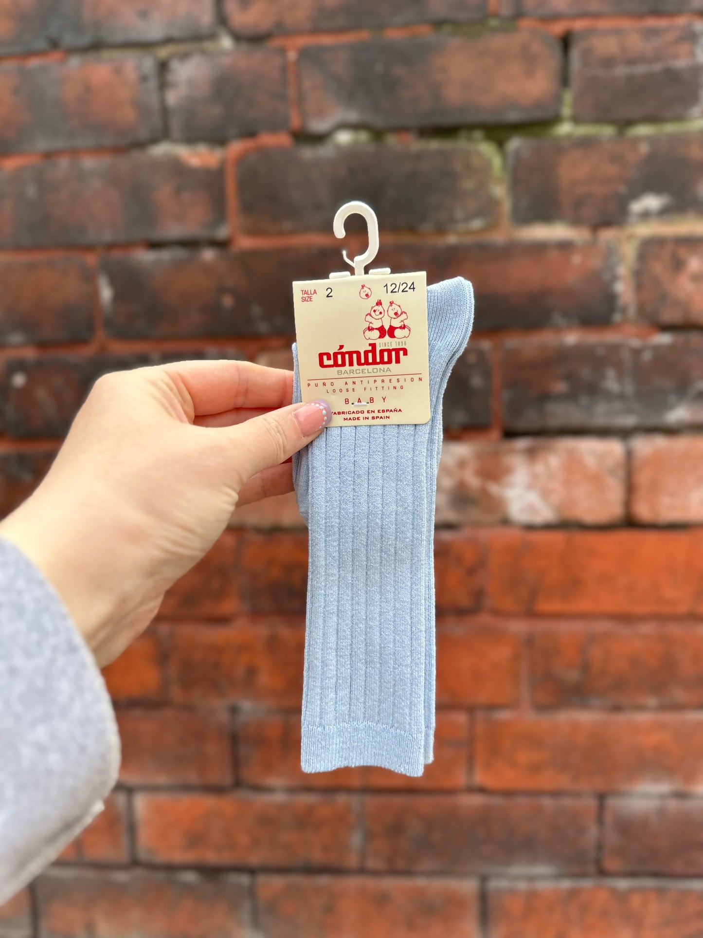 Condor Ribbed Knee Socks - Light Blue