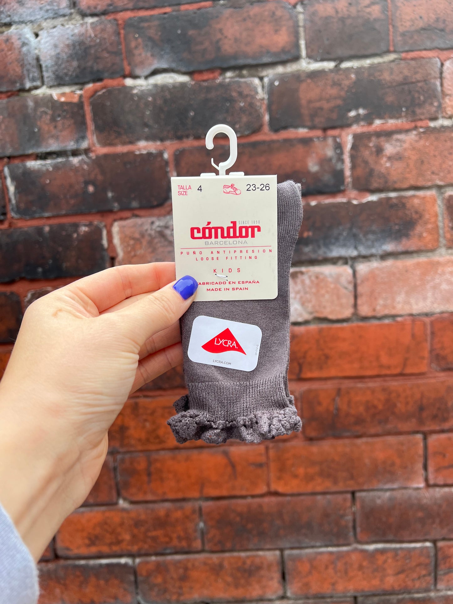 Condor Lace Edge Ankle Socks - Truffle