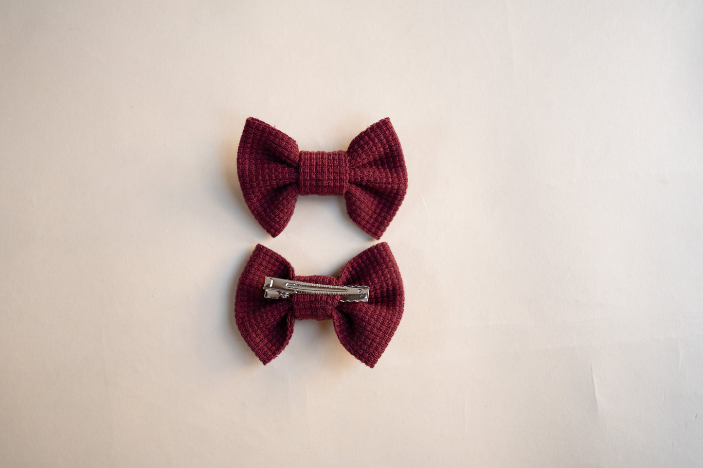 Waffle Bow Clip | Wine