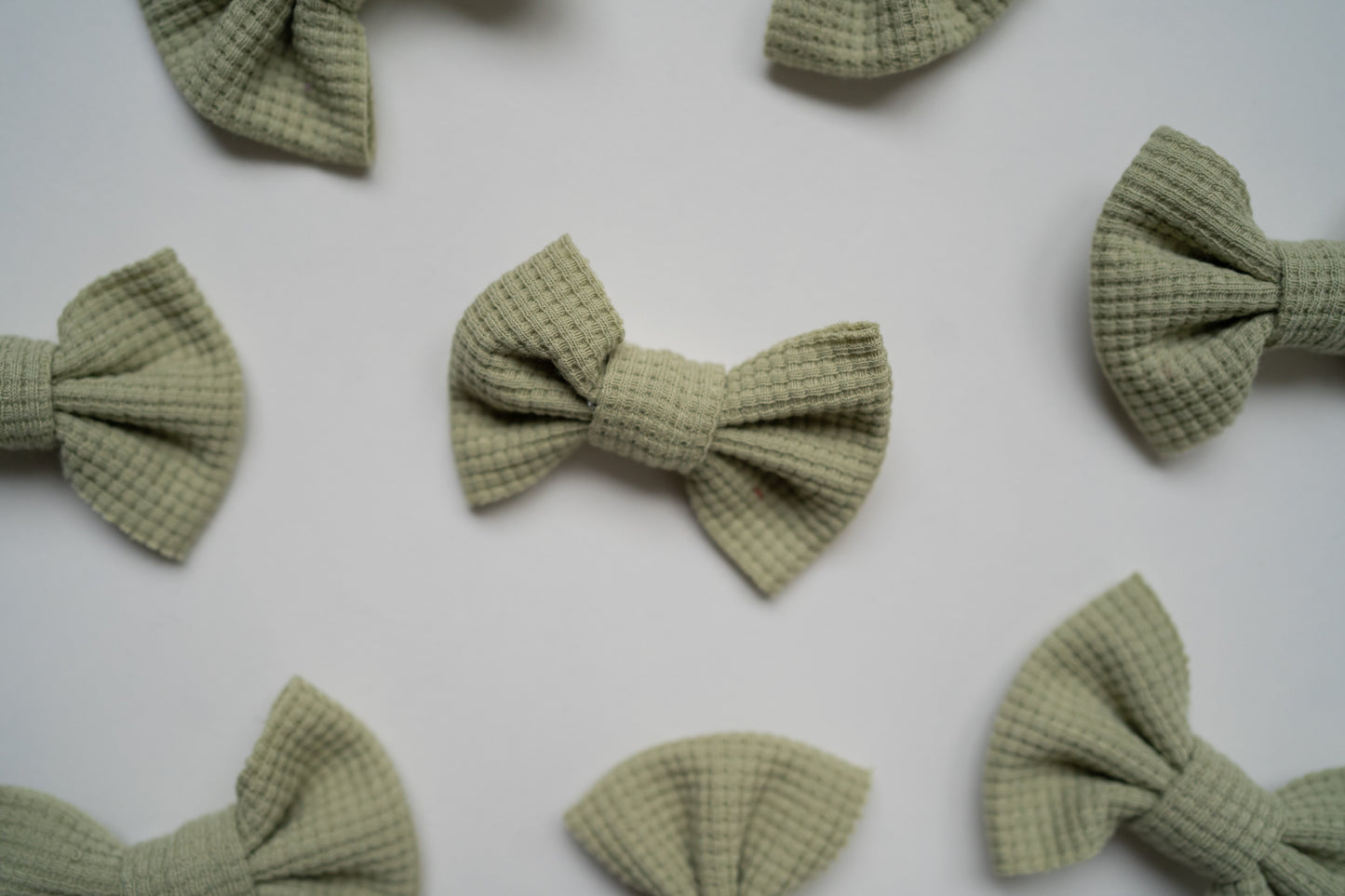 Waffle Bow Clip | Sage