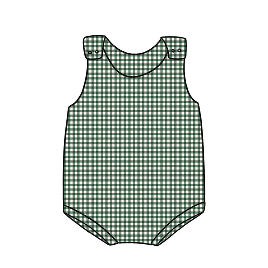 Bummie Romper | Green Gingham
