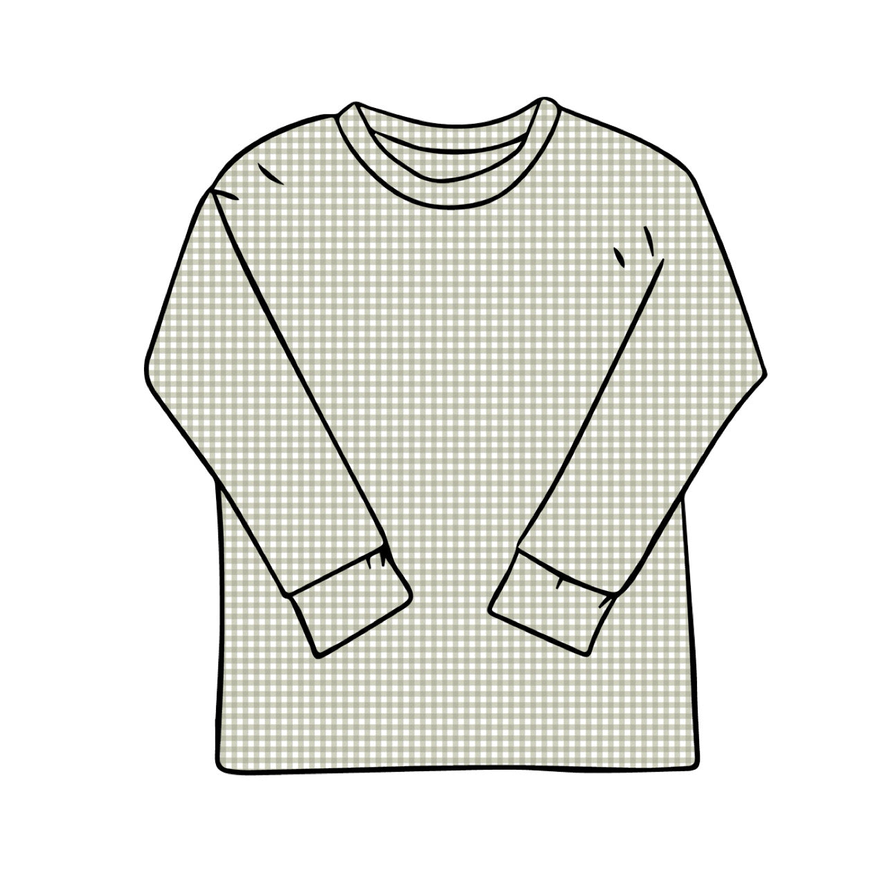 Baggy Tees | Long + Short Sleeve | Sage Gingham