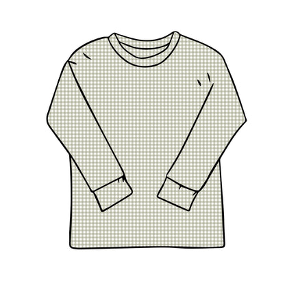 Baggy Tees | Long + Short Sleeve | Sage Gingham