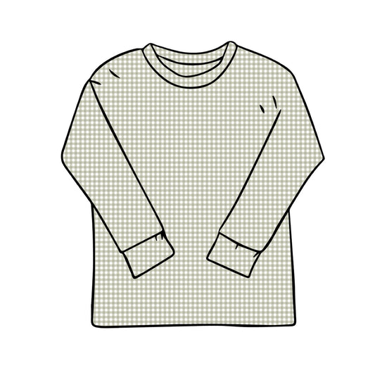 Baggy Tees | Long + Short Sleeve | Sage Gingham