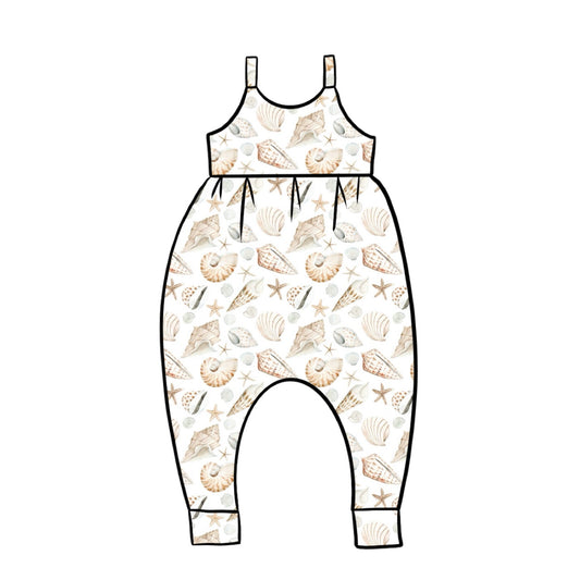 Gathered Romper | Sea Shells