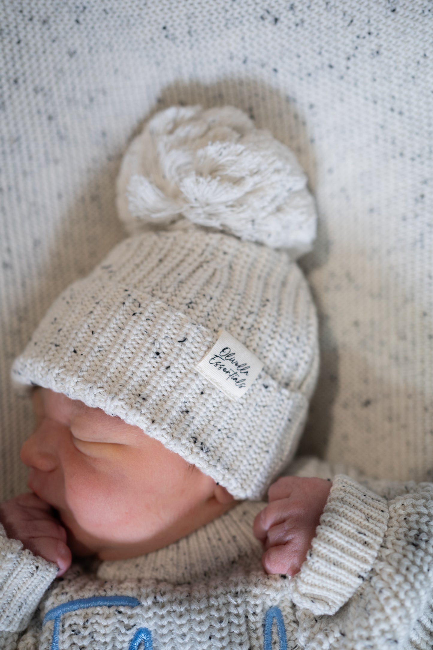 Baby Knit Beanie | Oatmeal Fleck