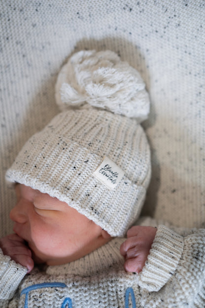 Baby Knit Beanie | Oatmeal Fleck