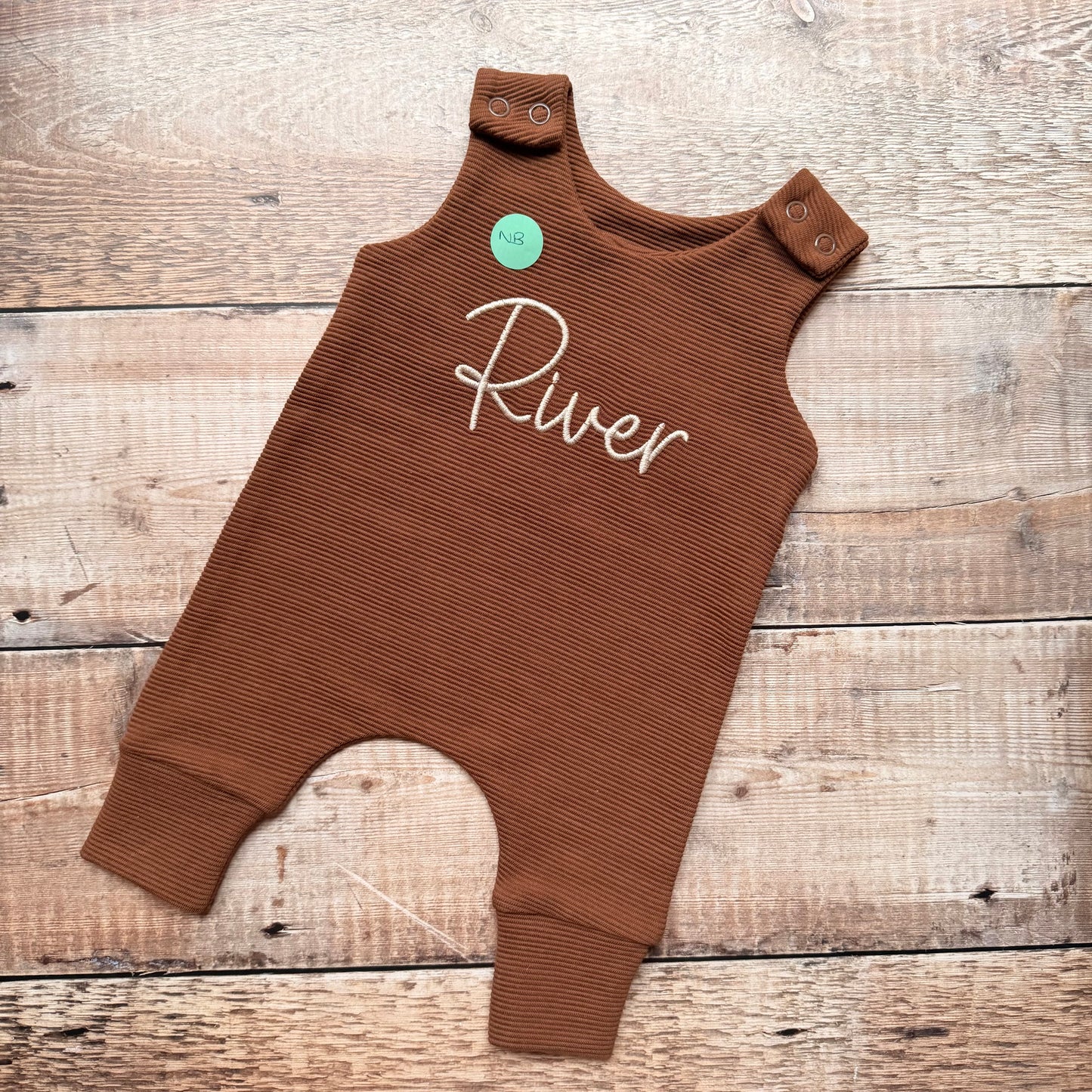 River; Rib Harem Romper | Chocolate