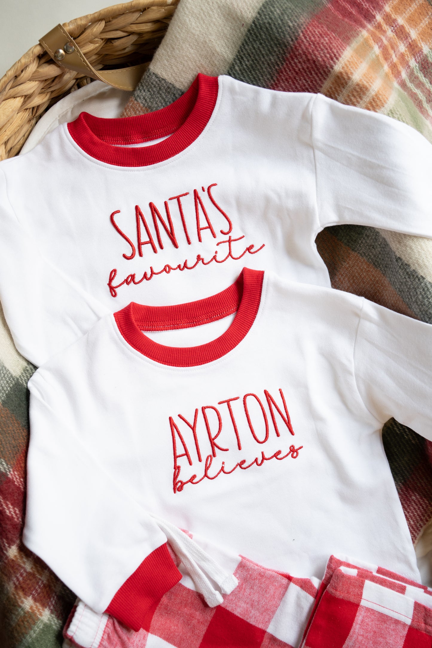 Red Check Personalised Pj's