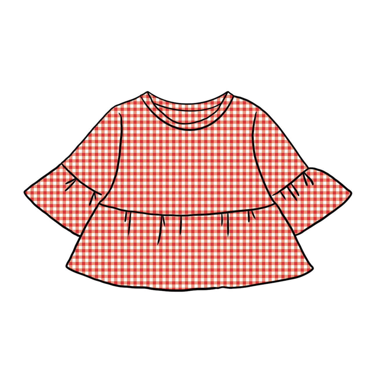 Peplum Tops | Red Gingham