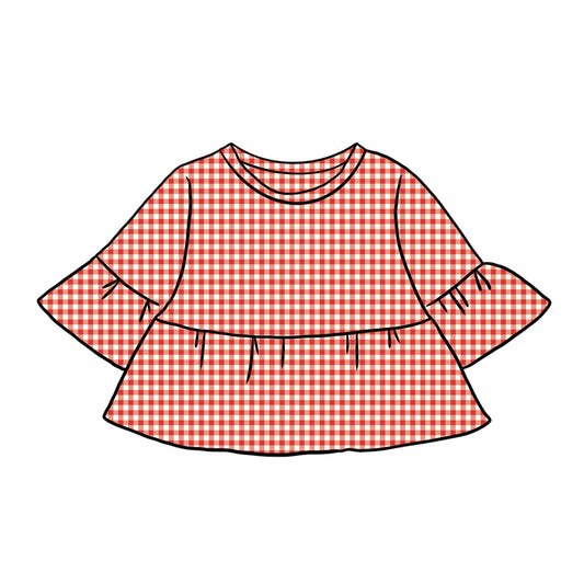 Peplum Tops | Red Gingham