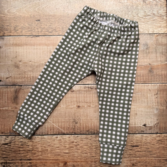 Leggings | Dark Green Gingham