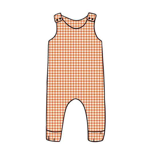 Harem Romper | Orange Gingham