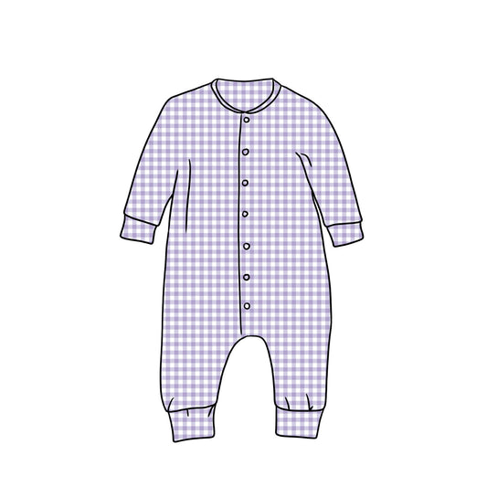 Popperdown Romper | Lilac Gingham