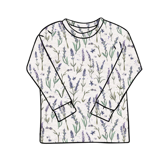 Junior Baggy Tees | Long + Short Sleeve | Lavender Fields