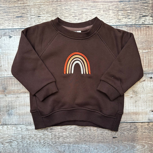 Brown Rainbow | Embroidered Relaxed Sweatshirt