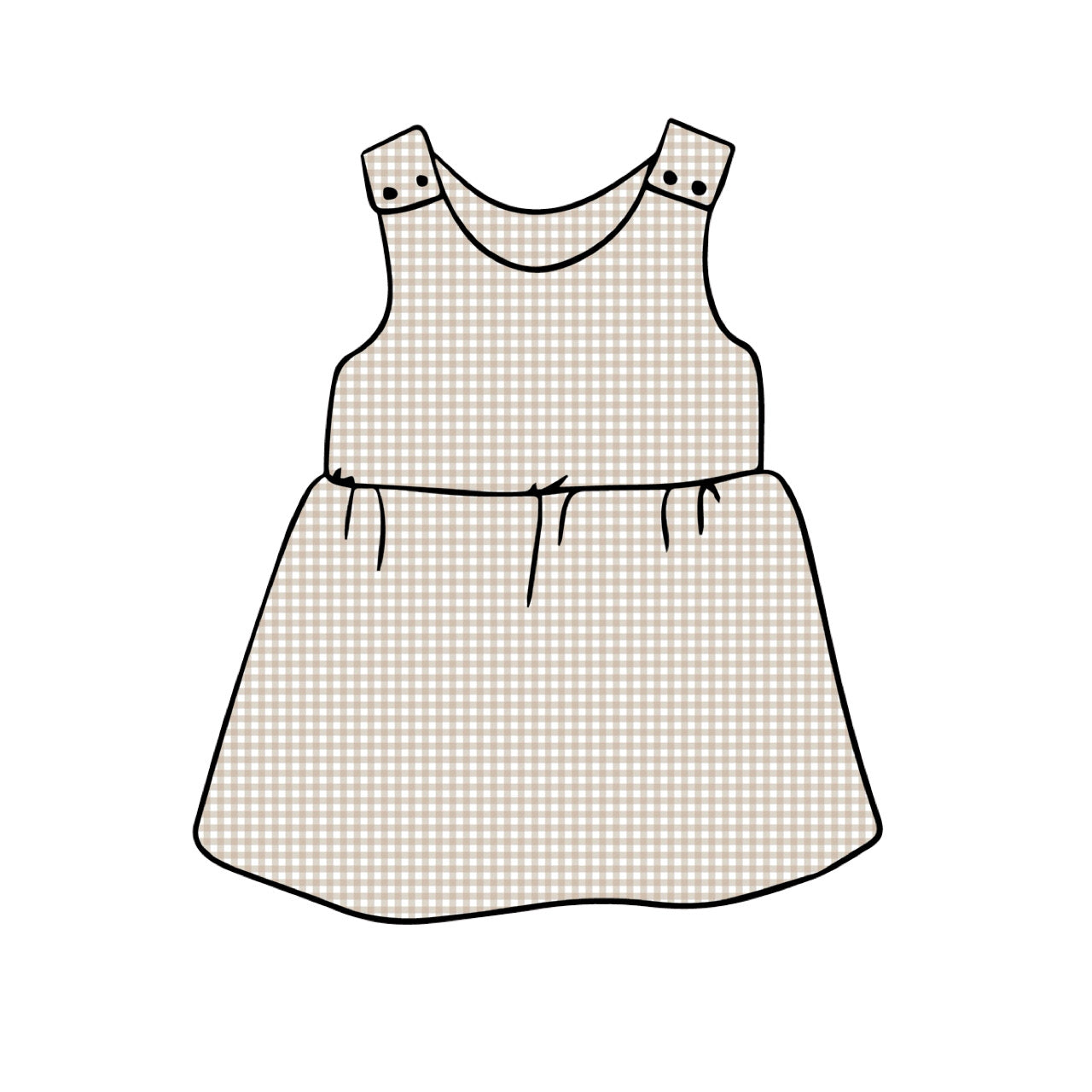 Pinny Dress | Beige Gingham