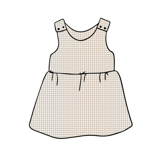 Pinny Dress | Beige Gingham