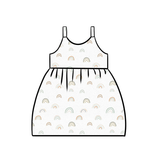 Gathered Dress | Boho Rainbow