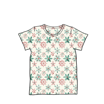 Baggy Tees | Long + Short Sleeve | Festive Snowflakes