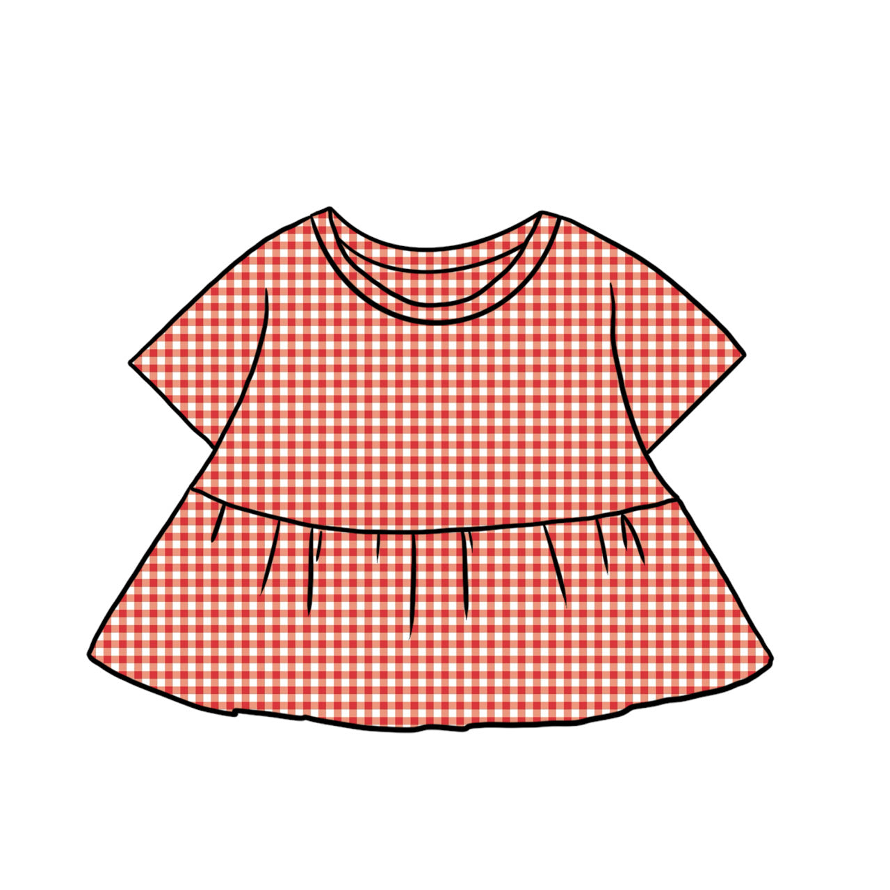 Peplum Tops | Red Gingham