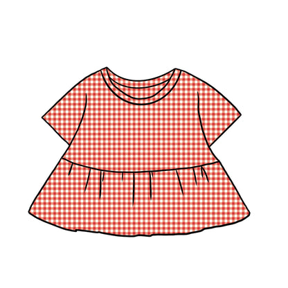 Peplum Tops | Red Gingham
