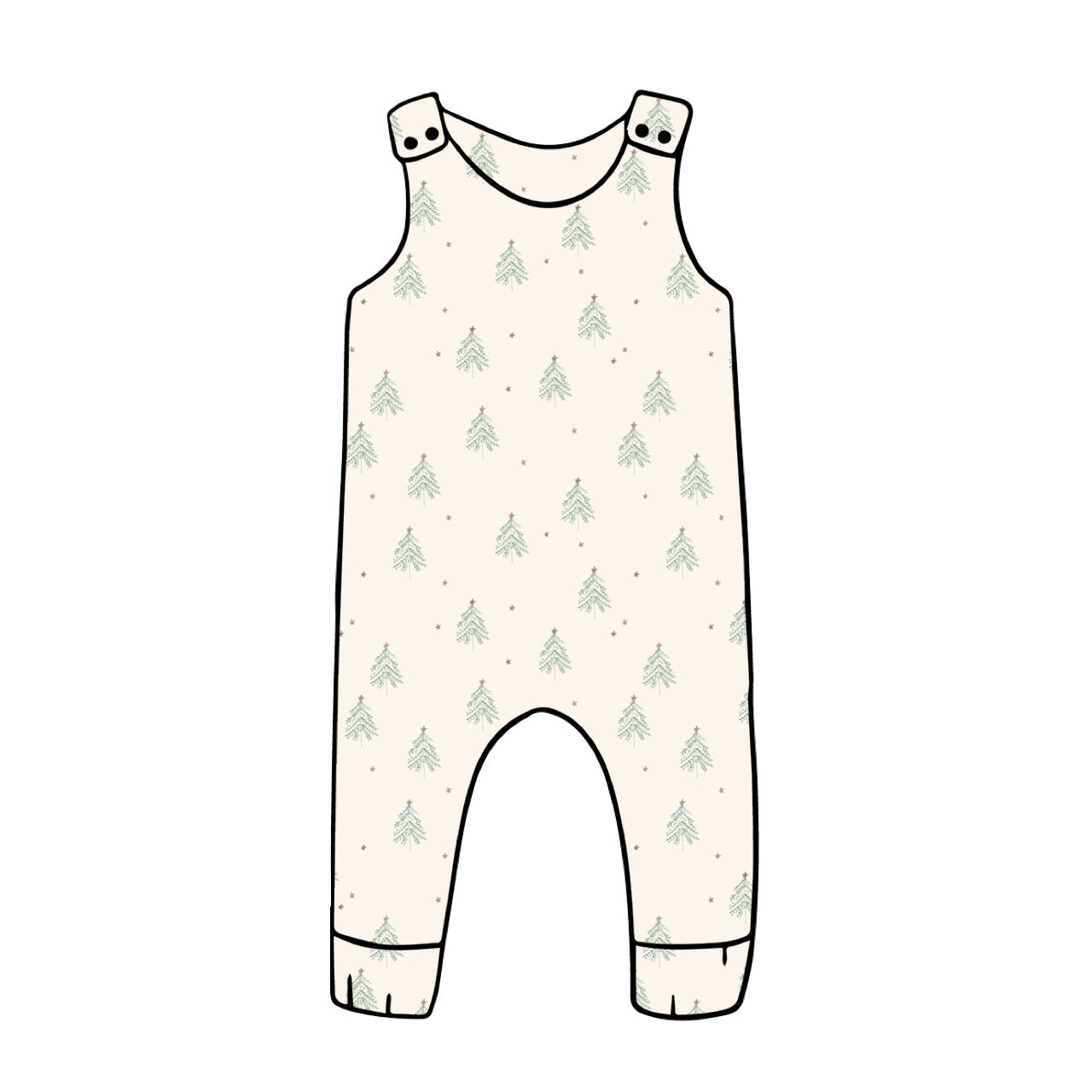 Harem Romper | Christmas Trees