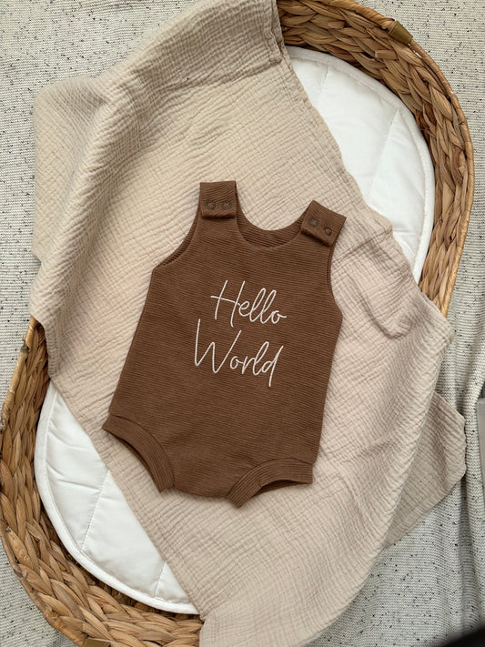 Personalised Bummie Romper | Mocha Rib