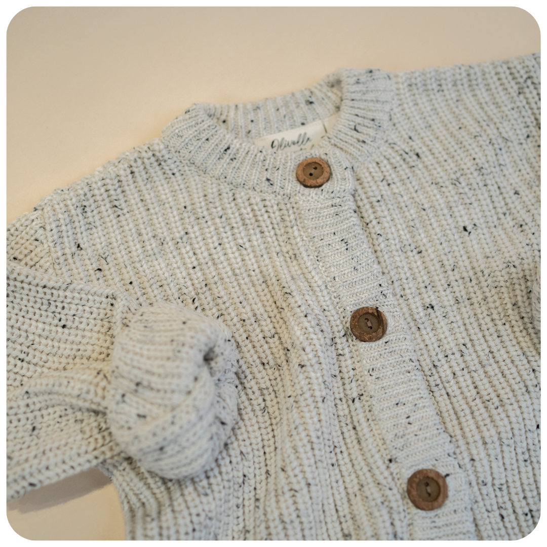 Knit Cardigan | Oatmeal Fleck