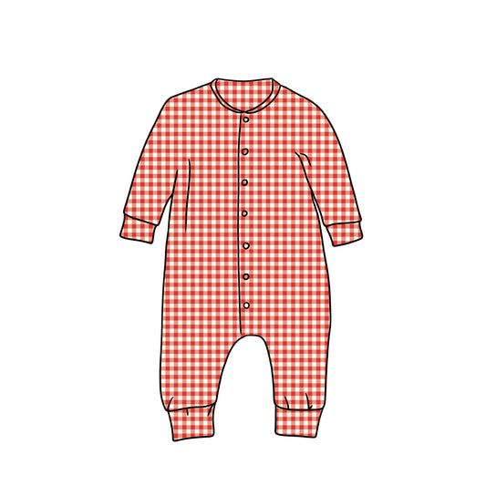 Popperdown Romper | Red Gingham